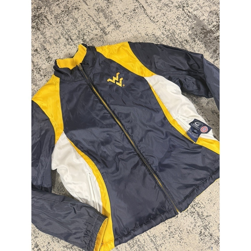 West Virginia Mountaineers Jacket Mens Large Yellow Black G-III Sports Full Zip